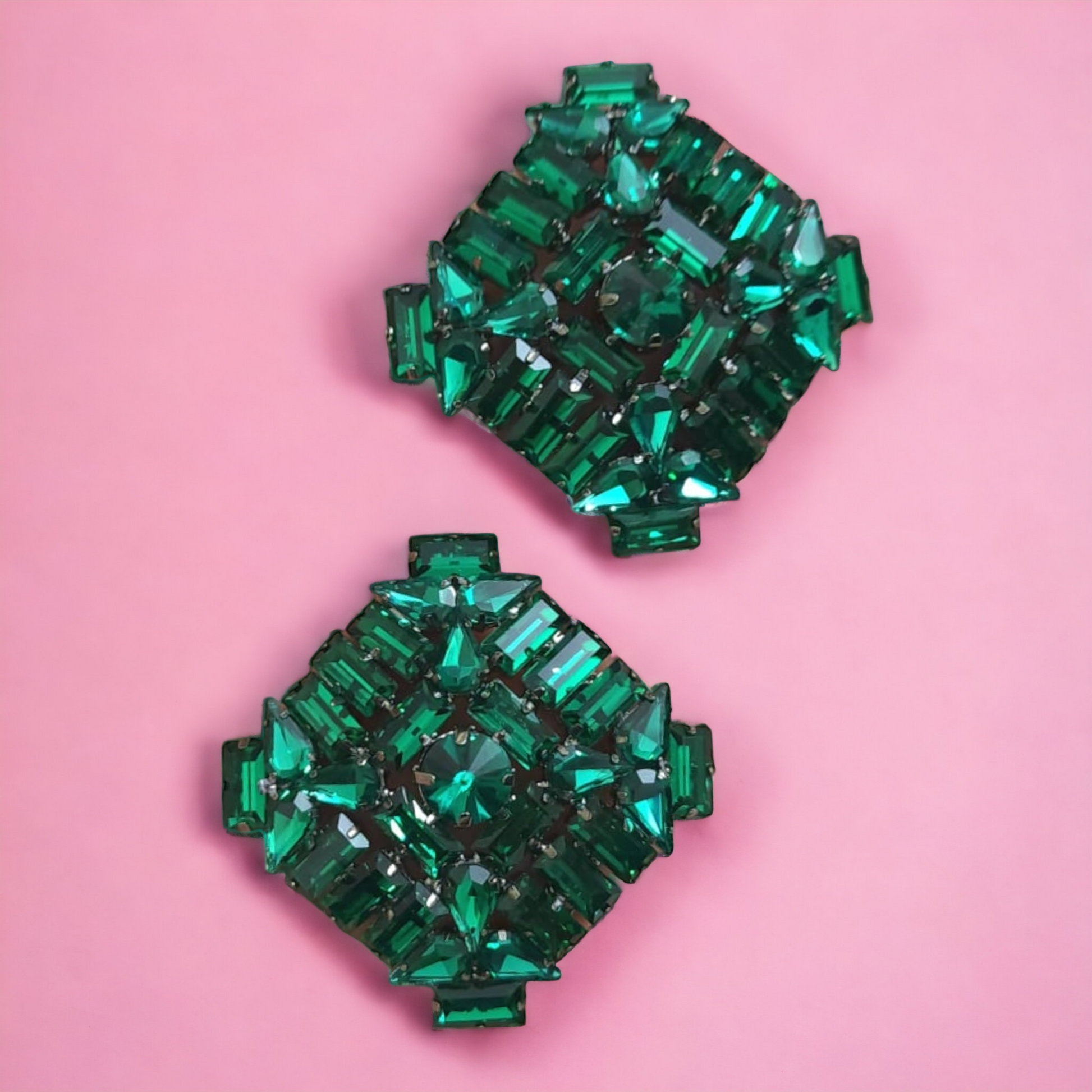 Oversized zirconia studs in green color