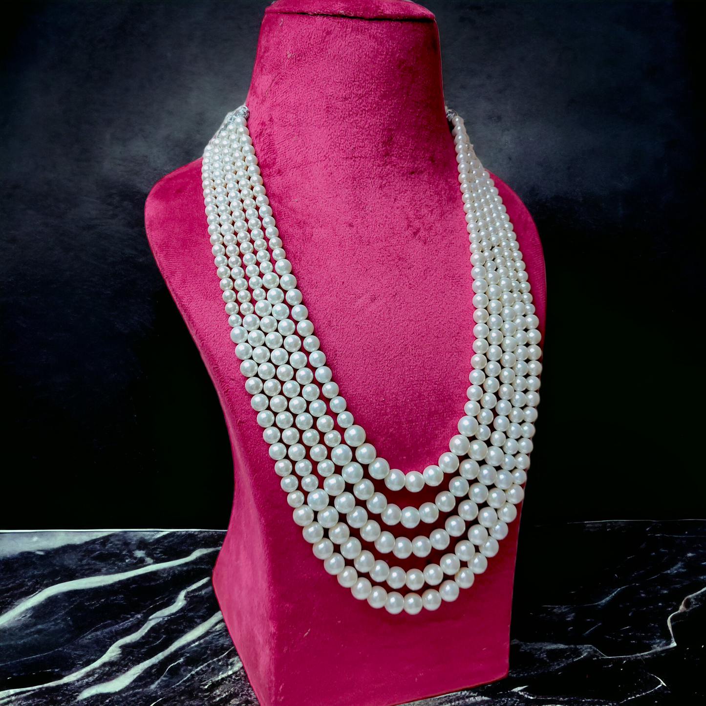 Shahi Shell Pearl Layered Mala