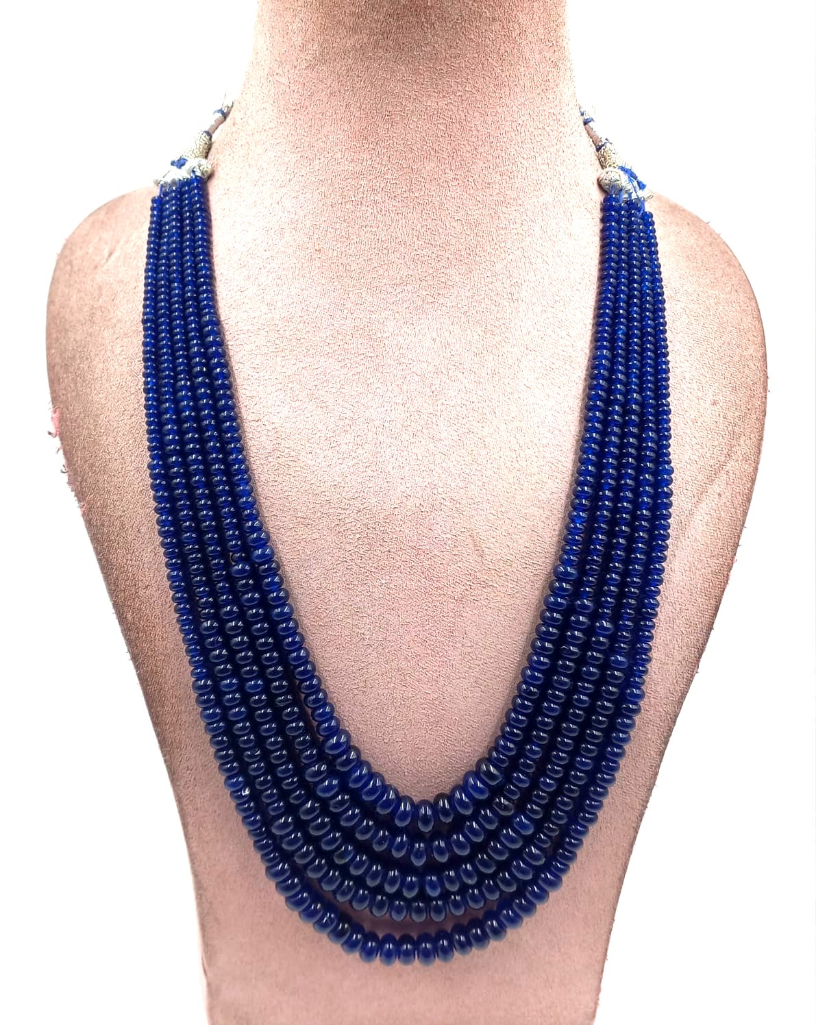 shahi blue sapphire zed plain mala 5 layer